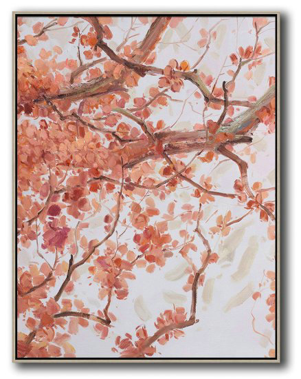 Hame Made Extra Large Vertical Abstract Flower Oil Painting #ABV0A23 - Click Image to Close